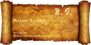 Moise Izidor névjegykártya